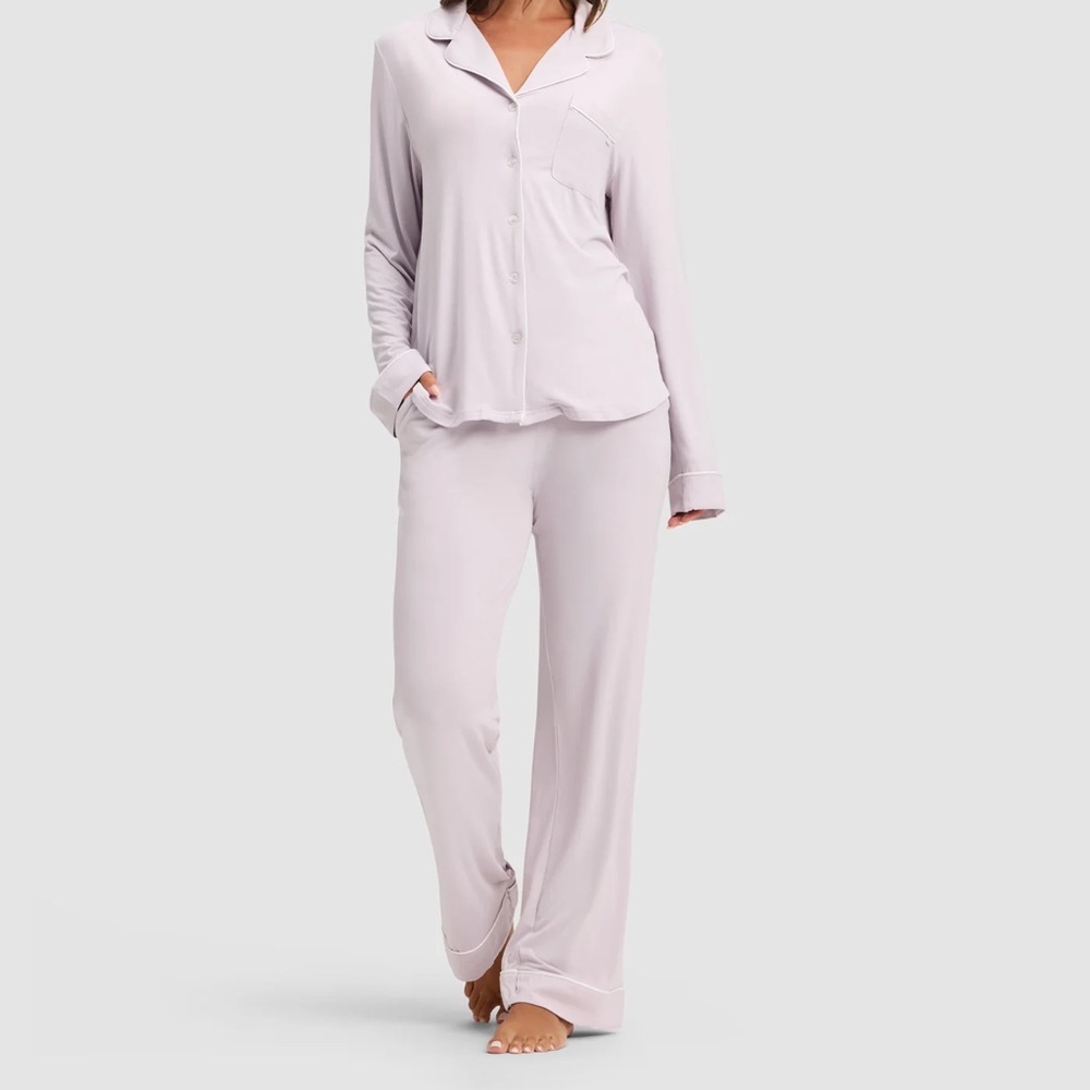 Cozy Earth Women's Bamboo Stretch-Knit Long Sleeve Pajama Set